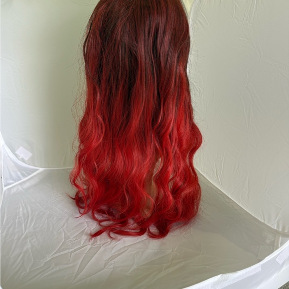 Red Ombre Wavy Wig/ Mermaid Wig/Drag Wig - Picture 5 of 5